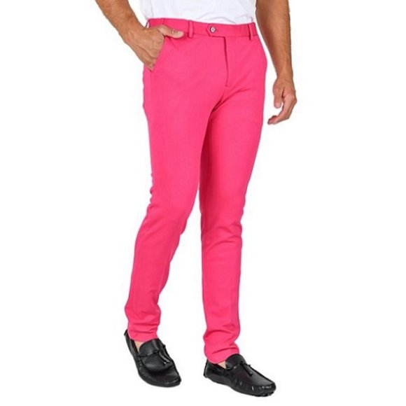 🆕 BASIC SOLID FUCHSIA CHINO DRESS PANTS - SLIM - SIZE 38 ONLY - Picture 1 of 3
